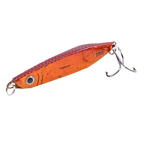 Yunzee Lead Bait Hook Hard Jigs Diving Sea Fishing Lures Popper Baits Tackle Saltwater Freshwater Lures Sinking Jigging Bait,Yellow