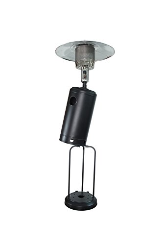 Baner Garden ASD-AB Outdoor Propane Patio Heater with Cover-Commercial Tall Hammered Finish Garden Standing LP Gas Porch and Deck, Black