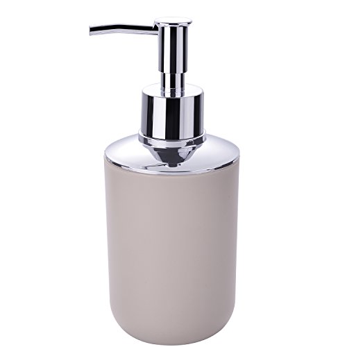 6 Pcs Plastic Bathroom Accessory Set Luxury Bath Accessories Bath Set Lotion Bottles, Toothbrush Holder, Tooth Mug, Soap Dish, Toilet Brush, Trash Can, Rubbish Bin (Cream)