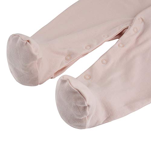 Baby Footed Pajamas with Mittens - 3 Packs Infant Girls Cotton Onesies Sleepwear - Thumbnail 6