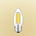 CRLight 6W 3200K Medium Base(E26) LED Chandelier Bulb Soft White 700LM Dimmable, 70W Equivalent E26 Medium Base LED Candle Bulbs, C35 Clear Glass Torpedo Shape Bullet Top, 3 Pack