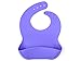 Silicone Bib with Pocket for Toddlers and Babies — Premium Waterproof Bibs for Boys and Girls with Large Food Catcher Food Grade Silicone BPA Free Easily Wipes Clean (Purple)
