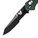 Benchmade - 940, EDC Manual Open Folding Knife Made in USA, Reverse Tanto Blade, Serrated Edge, Coated Finish, Green Handle