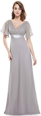 Ever-Pretty V Neck Formal Summer Wedding Party Dress for Women 2022 Bridesmaid Dresses with Sleeves Gray US12 price in UAE | Amazon UAE | kanbkam Ever-Pretty V Neck Formal Summer Wedding Party Dress for Women 2022 Bridesmaid Dresses with Sleeves Gray US12 price in UAE | Amazon UAE | kanbkam
