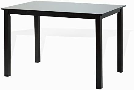Dining Kitchen Rectangular Classic Table Solid Wooden Modern in Black Espresso Finish