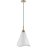 Nuvo Tango - 1 Light Medium Pendant in Mid-Century Modern Style-18.38 Inches Tall and 12 Inches Wide-Matte White/Burnished Br