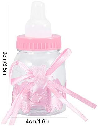 Wifehelper 24Pcs Fillable Bottles Food Grade Plastic Sweet Candy Chocolates Box Gift for Baby Shower Birthday Party Wedding Decorations(Pink) - Image 3