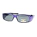 Womens Polarized Fit Over Glasses Sunglasses Rhinestones Rectangle Purple