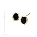 Natural Oval-Cut Onyx Stud Earrings in 14k Yellow Gold