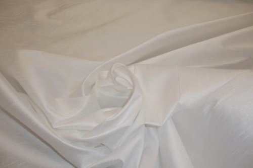 White Shantung Dupioni Faux Silk Fabric Per Yard