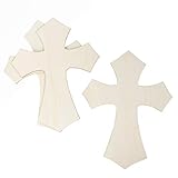 Unfinished Wood Wall Cross - 3-Pack Large Cross, 11.8 x 15.5-Inch Hanging Cross for DIY Craft, Religious Home Decoration