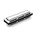 Eastar Captain Blues Diatonic Harmonica, 10 Holes C Key Harmonicas for Adults Beginner Kids with Hard Case and Cloth, Silver