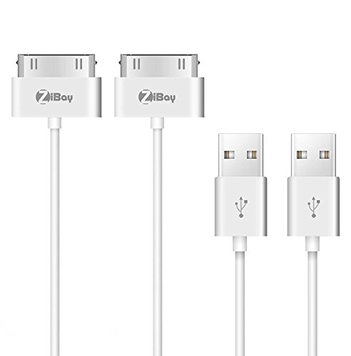 ZiBay LYSB01KAVRX8A-ELECTRNCS iPhone 4s Cable, 30-Pin USB Sync and Charging Data Cable for iPhone 4/4S/3G/3GS, iPad 1/2/3, and iPod (5'/1.5 Meter) - Pack of 2