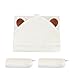 Premium Quality 100% Organic White Bamboo Baby Hooded Bath Towel By Lucid Top – Bathrobe With Hood For Babies & Infants – Non-toxic & Hypoallergenic – Bonus Set Of 2 Washcloths Included