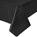 Reusable Plain Rectangular Table Cover Party Tableware, Jet Black, Plastic, 54