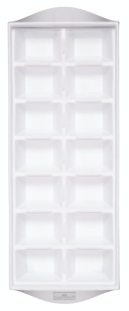 BarCraft Ice Cube Tray for Freezer, 14 Cubes, Easy-Release Ice Cube Mould, BPA Free Plastic, White