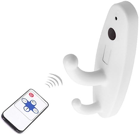 XJW Mini Remote control Hidden Camera Clothes Hook Video Recorder Motion Activated Security DVR with Audio Function(white)