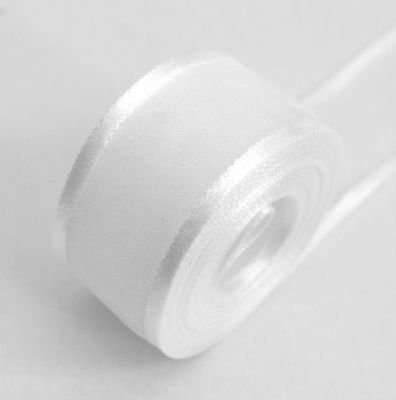 Satin Edge Organza Ribbon, 1 1/2-Inch 25 Yards (White)