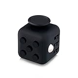 ZEBRA Kickstarter Fidget Cube 6 Sides Relieves Stress Ball [Black] Anti-anxiety and Depression Cube Toy for Children, Students, and Adults - Great for Work, Class and Home Easy Carrying
