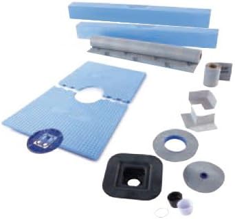 USG Durock 32" x 60" Center Drain Shower System - Oil Rubbed Bronze Drain Grate