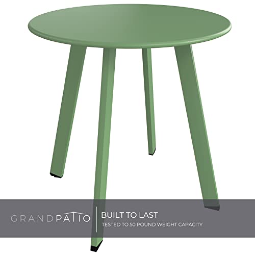 Grand Patio Steel Patio Side Table, Weather Resistant Outdoor Round End