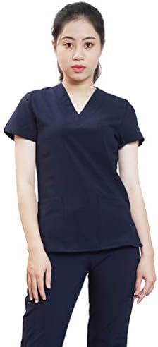 Joy SenScrubs Women's 4 Way Stretch Scrubs (V-Neck, 4 Pockets, Polyester Spandex) Style Tulip