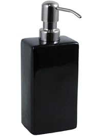 Kiera Grace Ceramic Lotion Dispenser, 8 by 3 by 2.25 Inch, Black