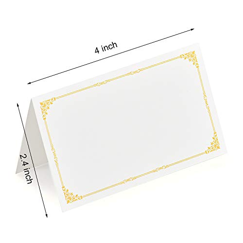 Pack of 120 Place Cards Table Tent Cards, for Name, Seating, Table Number, Food Labels, Perfect for Weddings, Banquets, Natural Brown, 2.3 x 4 Inches