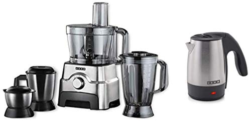 USHA FP 3811 1000W Food Processor With 13 Accessories &amp; Electric Kettle