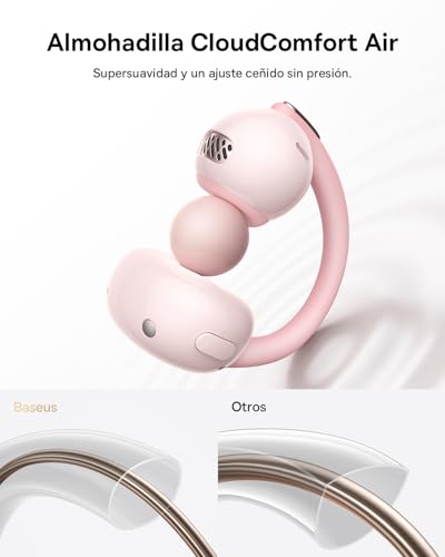 Baseus MC2 Air Open Headphones, Clip Earphones with CloudComfort, SuperBass 2.0, Bluetooth 6.0, 4 Microphones with AI for Clear Calls, 40 Hours of Autonomy, IP67, Lightweight 4.8 g