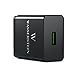 Quick Charge Qualcomm 3.0 USB Wall Charger by Wasserstein for Aro Pro, Arlo Pro 2, Galaxy S8, S8 Plus, LG G6, LG G5, iPhone, iPad & More I Qualcomm Certified (Black)