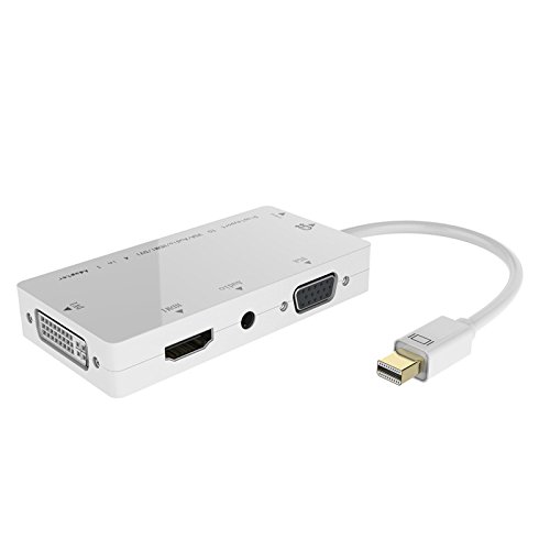 Enegg Thunderbolt Mini DP Displayport to HDMI VGA DVi Audio Adapter Converter Cable with Micro USB Port for Apple MacBook, MacBook Pro, MacBook Air, iMac, Mac mini, Mac Pro