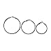 IBLUE Jewelry Women's Black Hoop Earrings Sets Stainless Steel 6 Pairs a Set