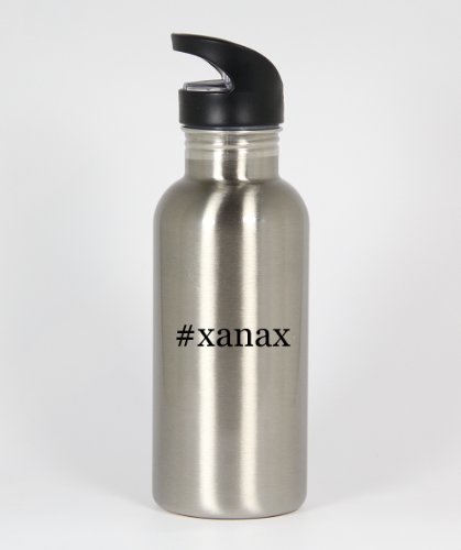 #xanax - Funny Hashtag 20oz Silver Water Bottle