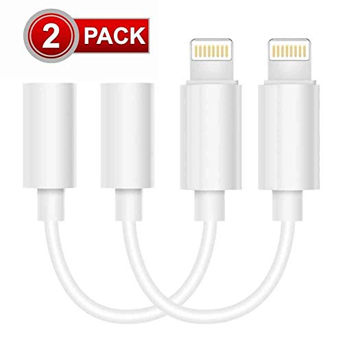 [2 Pack] iPhone Headphone Adapter, L-ghtig to 3.5mm Headphones Jack Adapter Cable Compatible with iPhone 7&8/7&8Plus iPhone X/Xs/XR/XS Max Adapter Headphone Jack and More (iOS 10/ iOS 12) Accessories