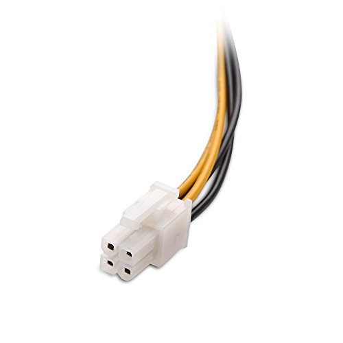 Cable Matters (2-Pack) ATX Power Supply 4-Pin CPU M/F Extension Cable - 8 Inches