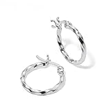 River Island Jewelry - Fine 925 Sterling Silver Twisted Hoop Earrings