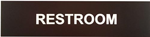 Office Signs; Laser-Engraved Signs in standard 2x8 size (RESTROOM, BLACK)