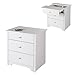 South Shore Vito Nightstand with 2 Drawers and Charging Station, Pure White