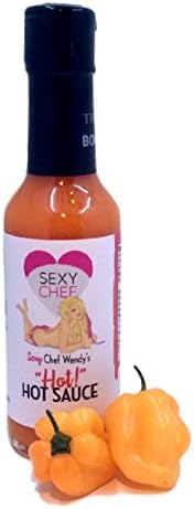 Hot Sauce Habanero Pepper - 100% All Natural Gluten Free No Vinegar - Spicy Seasoning for Wings, BBQ, - 5 OZ (5 oz Caricature Label)