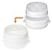 Handy Gourmet 2 Tier White Microwave Steamer