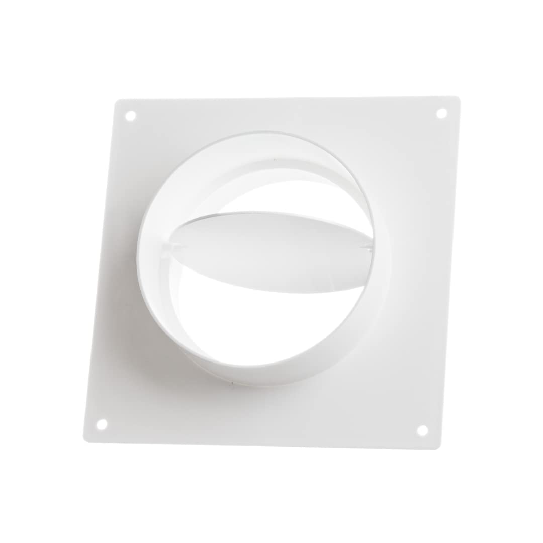 Ø 125mm / 5'' Duct Straight Connector with Damper & Wall Plate/Wall Plate with Spigots & Back Draught Shutter