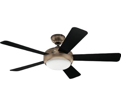 Hunter 59050 Palermo Contemporary Brushed Bronze Black Walnut Indoor Ceiling Fan With Light 52 Inch