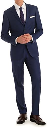 MDRN Uomo Men's Slim Fit 2 Piece Suit, Navy, 36R/30W