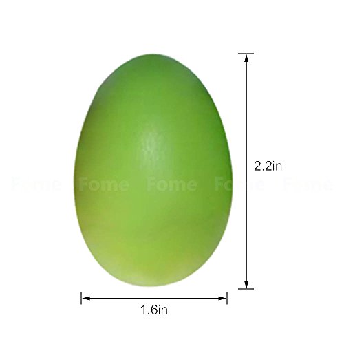 Percussion Musical Egg,FOME 12PCS Playful Plastic Maracas Egg Shakers Set Musical Egg Shakers Child Kids Instrument Toy with 6 Different Colors 2.2x1.6in - Thumbnail 2