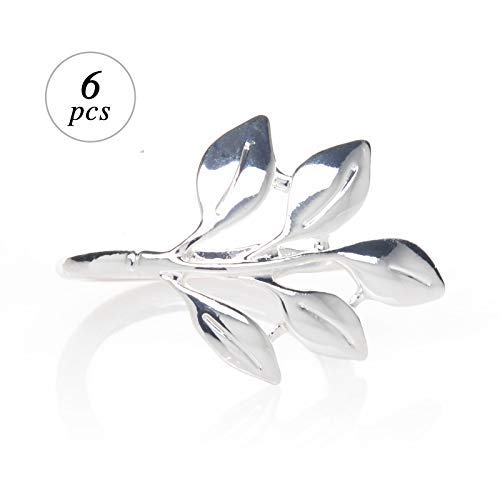 Aw Bridal Napkin Rings Set Of 6 Silver Leaf Napkin Ring Holders For Easter Wedding Party Holiday Dinner Buy Online In Belize At Belize Desertcart Com Productid