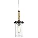 YOBO Lighting Vintage Glass Pendant Light with Hemp Rope