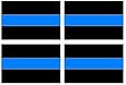 Thin Blue Line Decal - Sheet of 4 - Police - Window Bumper Laptop Stickers