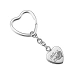 HooAMI Alway in My Heart Cremation Urn Keychain Keepsake Memorial Ashes Stainless Steel Heart Keyring