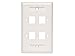 Tripp Lite Quad Outlet RJ45 Universal Keystone Face Plate / Wall Plate, White, 4-Port (N042-001-04-WH)